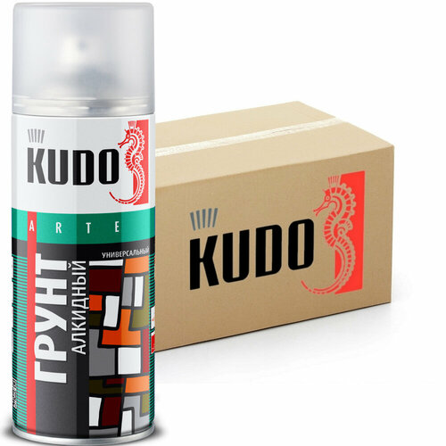 Грунт KUDO для дерева и металла, 520мл, серый 12 шт