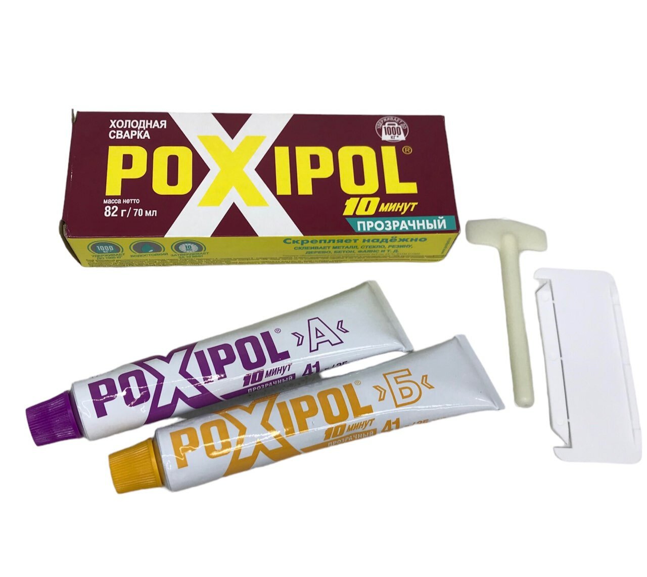 Клей эпоксидный двухкомпонентный, POXIPOL, холодная сварка, прозрачный, 70мл