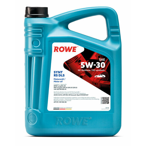 Моторное масло ROWE HIGHTEC SYNT RS 5W40 4л (20001-0040-99)