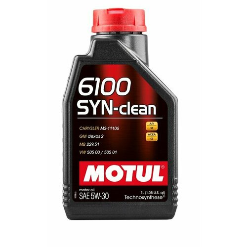 Синтетическое моторное масло Motul 6100 SYN-clean 5W-30, 1 л. 1шт.