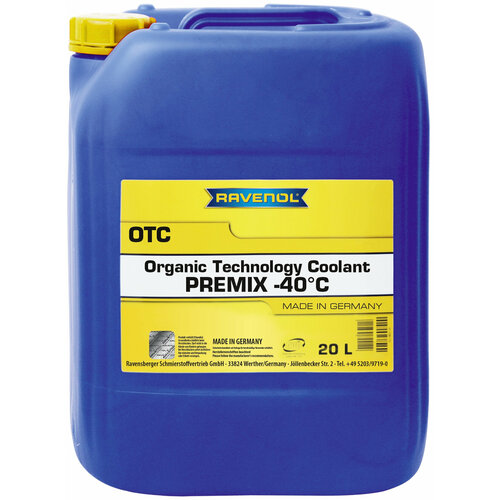 Антифриз готовый к прим. лила RAVENOL OTC Organic Techn.Coolant Premix -40°C (20л), 1410112-020-01-999