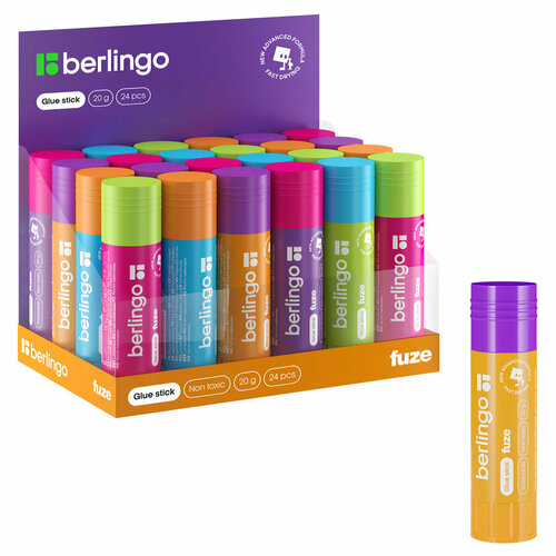 Клей-карандаш Berlingo "Fuze", 20г, ПВП, 3 штуки