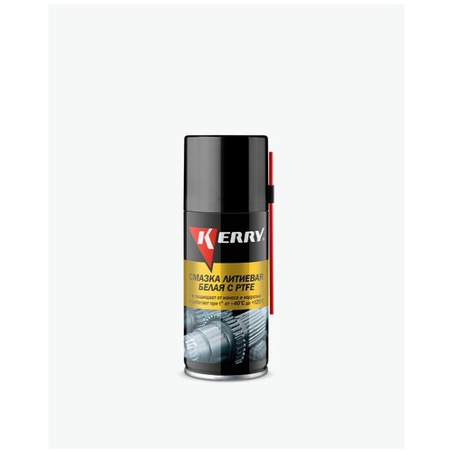 Смазка литиевая "KERRY" (210 мл) (аэрозоль) (белая с PTFE) KERRY KR-942-1 | цена за 1 шт