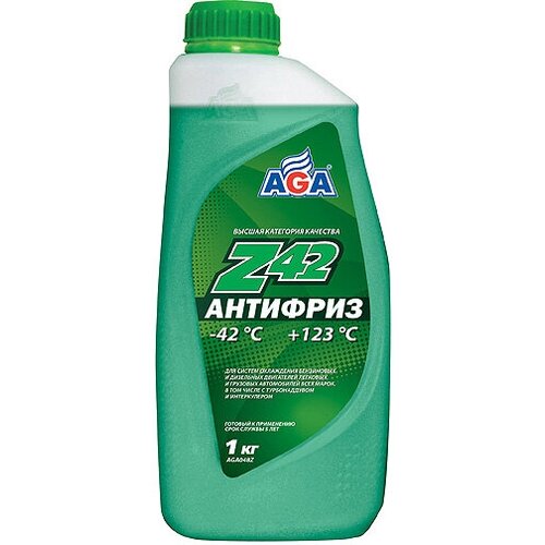 Антифриз AGA зеленый (-42/+123) готовый 1 кг AGA AGA048Z | цена за 1 шт