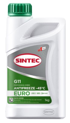 Антифриз Sintec Euro зеленый G11 (-45) 1 кг SINTEC 990555 | цена за 1 шт