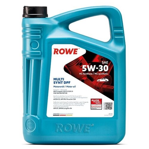 Синтетическое моторное масло ROWE Hightec Multi Synt DPF SAE 5W-30, 5 л
