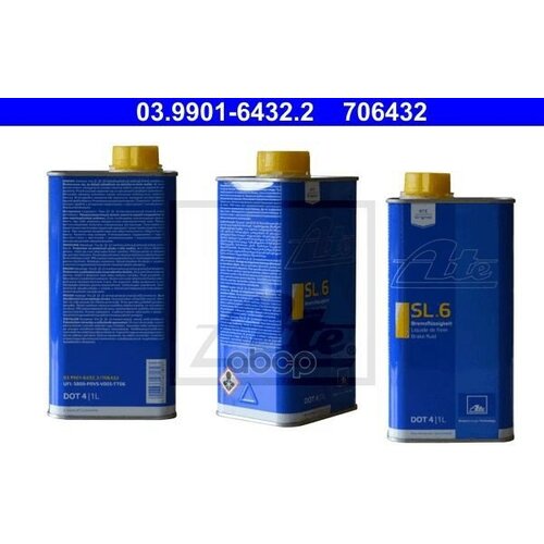Жидкость Тормозная Dot 4 Sl.6, 1Л, Для Авто C Abs/Esp, Iso 4925 Class 6 Ate арт. 03.9901-6432.2