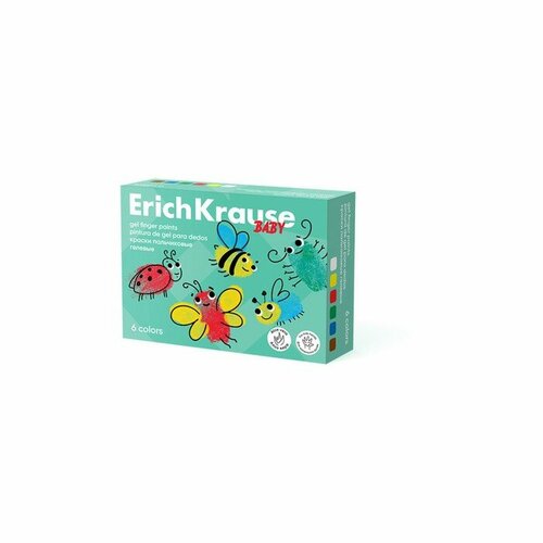 ErichKrause Краски пальчиковые, 4 цвета х 35мл ErichKrause "Baby", с Алоэ Вера, картон