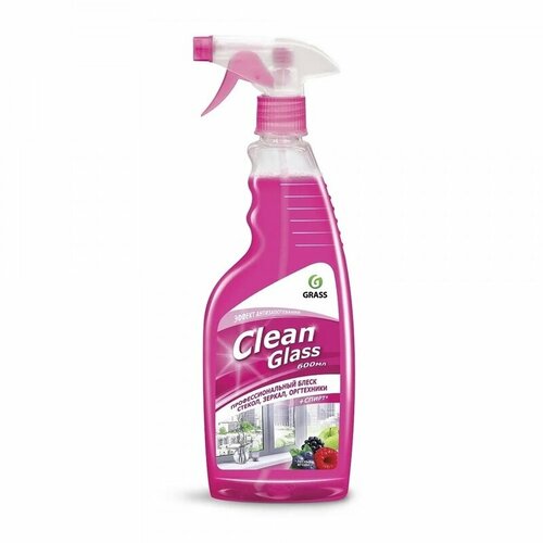 Средство для мытья стекол и зеркал Grass Clean Glass Лесные ягоды, флакон с распылителем, 600мл, 8шт.