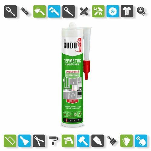 Герметик силиконовый Kudo KSK 120 санитарный, прозрачный (0,28 л)
