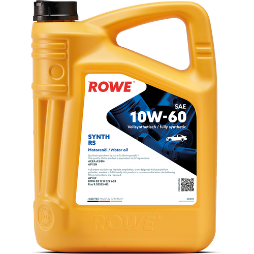 Синтетическое моторное масло ROWE Hightec Synth RS SAE 10W-60, 5 л, 1 шт.
