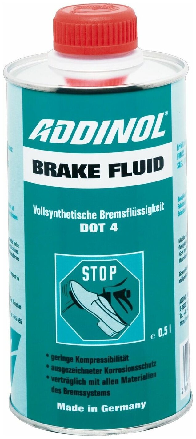 Тормозная Жидкость Addinol Brake Fluid Dot 4 0,5л. ADDINOL арт. 4014766071149