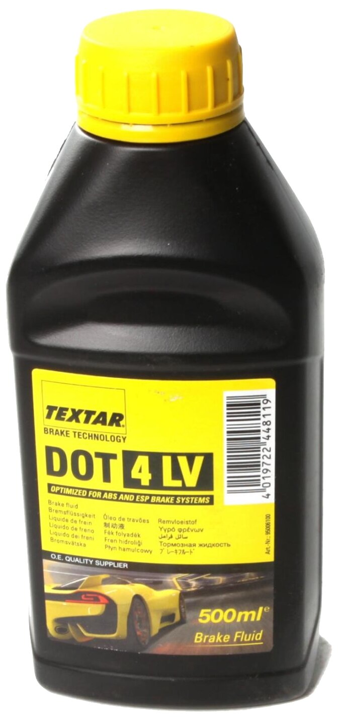 Жидкость Тормозная Textar Brake Fluid Dot4 0,5 Л 95006100 Textar арт. 95006100