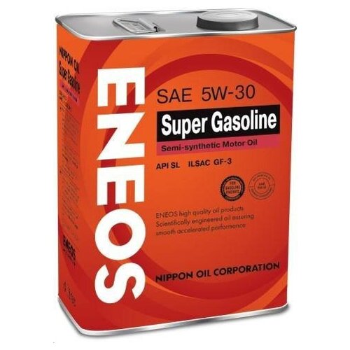 Масло моторное ENEOS Super Gasoline 5W-30 ACEA A3, API SL, ILSAC GF-3 п/синт. бенз. (4л) (6) (oil1361)