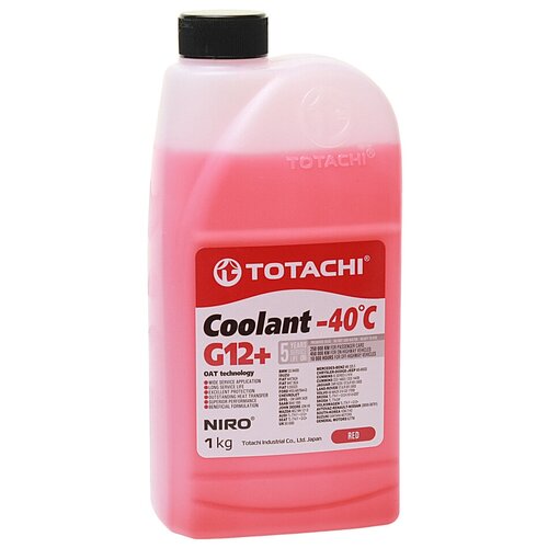 TOTACHI 43101 Охлаждающая жидкость TOTACHI NIRO COOLANT Red -40C G12+ 1кг 1шт