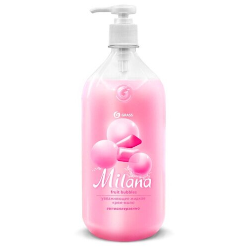 Жидкое крем-мыло Milana Fruit bubbles c дозатором 1 л Grass 4746065 .