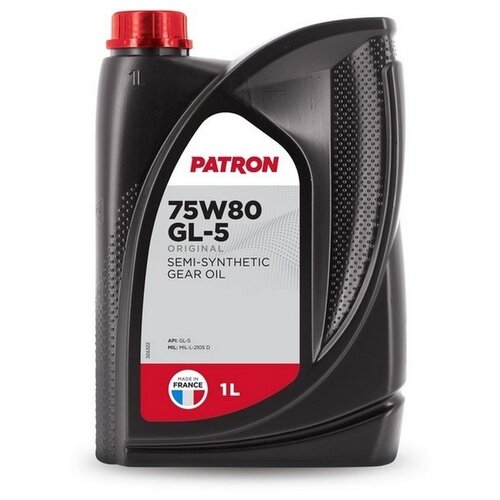 PATRON 75W80 GL5 1L ORIGINAL Масло трансмиссионное 75W80 полусинтетическое 1л -API GL-5 MIL MIL-L-2105 C/ MIL-L-2105 D (уп.20шт