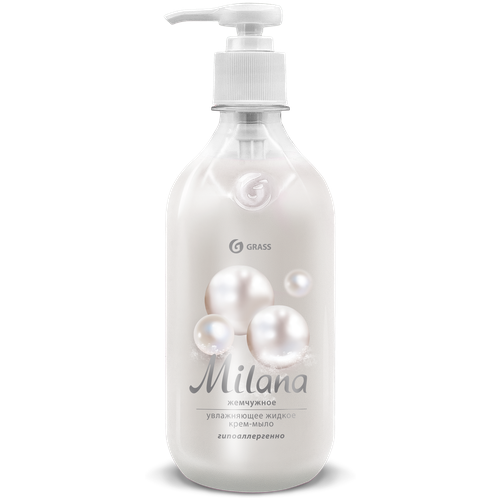 Жидкое мыло для рук GRASS Milana / Милана Жемчужное 500мл, густое, туалетное, гипоаллергенное