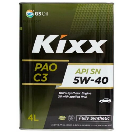 KIXX Kixx Pao 5w40 Sn/Cf, A3/B4, C3 Масло Моторное Синт. (Корея) (4l)
