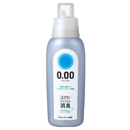 Кондиционер для белья Lion Soflan Premium Deodorizer Ultra Zero 0.00 блокирующий восприятие посторонних запахов с ароматом чистоты с нотой кристального мыла 530 мл