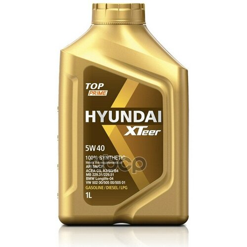 HYUNDAI XTEER TOP PRIME 5W40 SN/CF Масло моторное синт. (пластик/Корея) (1L)
