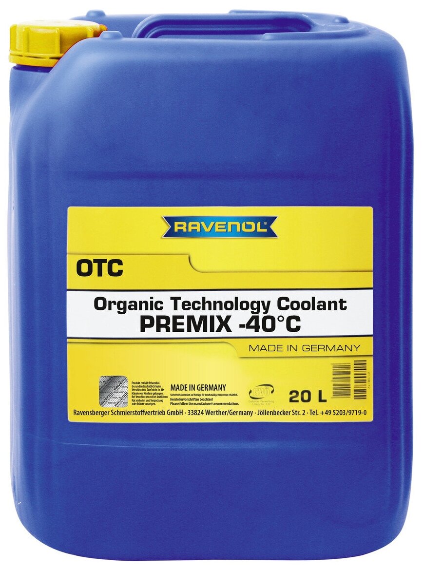 Антифриз Otc Premix 20Л Ecobox (Готовый, Лиловый, -40C) Ravenol арт. 1410112B20