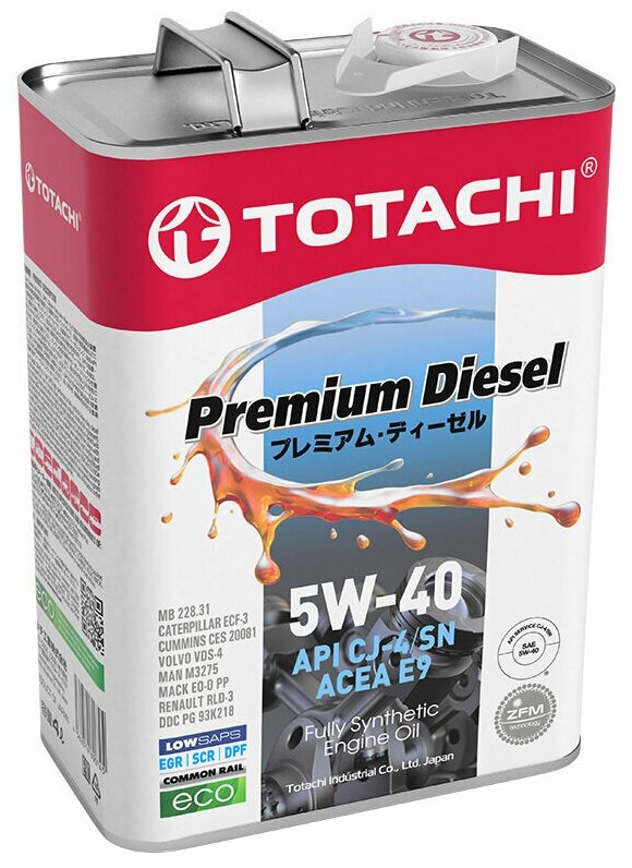 TOTACHI Totachi Premium Diesel Fully Synt Cj-4/Sm 5W40 Масло Моторное Синт. (Япония) (4L)