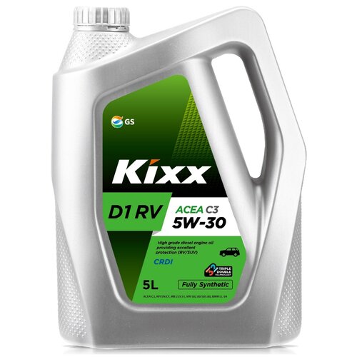 KIXX L3034350E1 Масло моторное Kixx D1 RV 5w-30 API SN/CF, ACEA A3/B4/C3, MB 229.51/229.31, BMW LL-04 5л L3034350E1