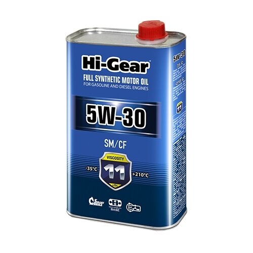 HI-GEAR HG0030 HI-GEAR 5W30 (1L)_масло моторное! синт.\ API SM/CF, ACEA A3/B4, MB 229.1, VW 501 01/505 00, RN 0700