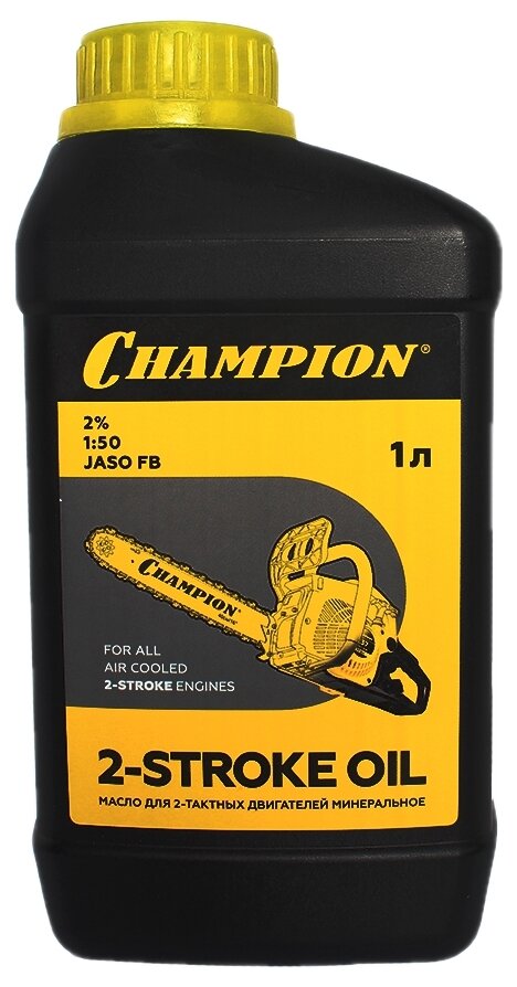 Масло для 2-тактных двигателей CHAMPION JASO FB 1 л минеральное