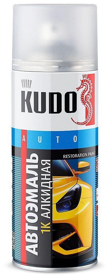 Kudo Эмаль автомобильная ремонтная "1K Алкидная" (Красный 1015) (520 мл)