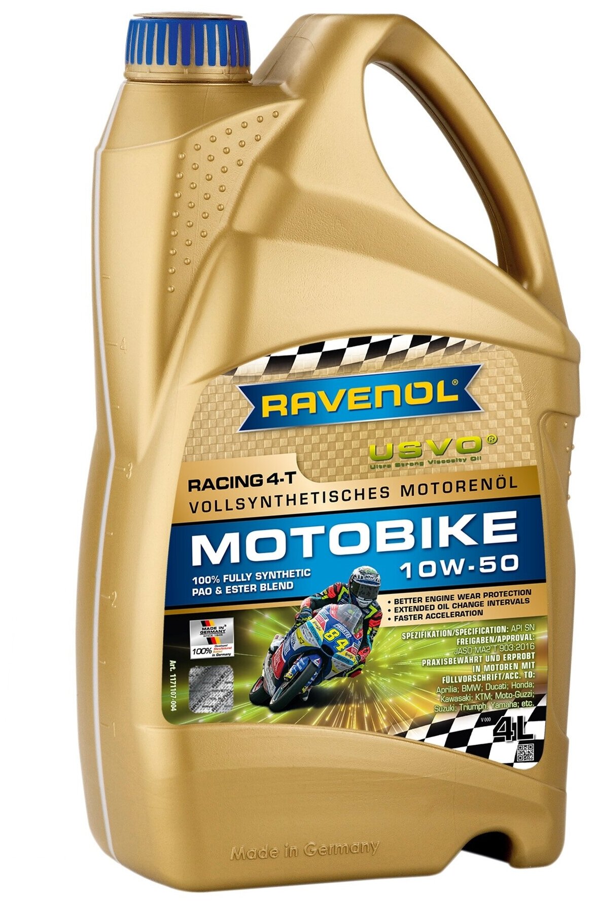 Моторное масло RAVENOL Racing 4-T Motobike SAE 10W-50 (4л)
