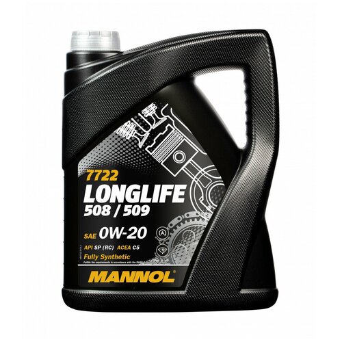 MANNOL MN7722-5 7722-5 MANNOL LONGLIFE 508/509 0W-20 Синтетическое моторное масло 0W20 5л