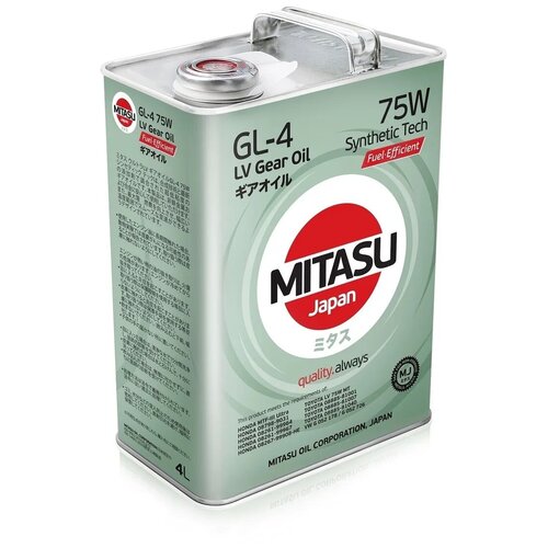 Mitasu 75w 4l Масло Трансмисионное Ultra Lv Gear Oilapi Gl-4 (For Vw/Skoda), Honda Mtf-Iii, Toyota Mitasu арт. MJ-420-4