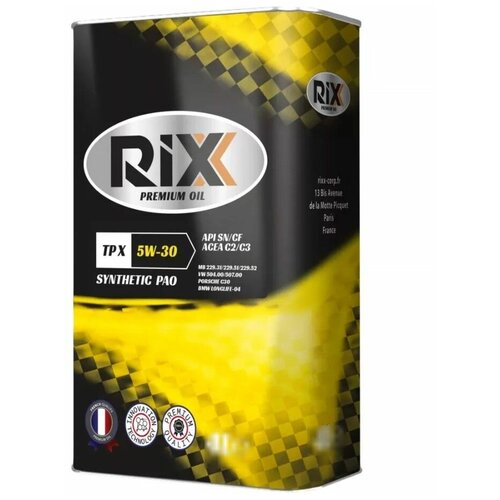 RIXX Синтетическое Моторное Масло Rixx Tp X 5w-30 Sn/Cf C2/C3 Железная Банка 1 Л