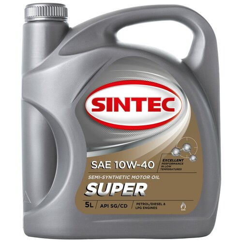 Моторное масло SINTEC Super SAE, 10W-40, 5л, полусинтетическое [801895]