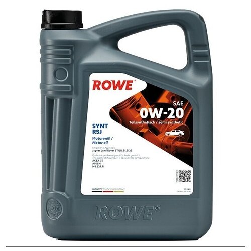 Синтетическое мотрное масло ROWE HIGHTEC SYNT RSJ SAE 0W-20, 5л