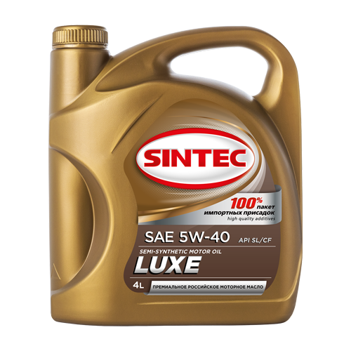 SINTEC Моторное масло Sintec Lux 5W-40, п/синтетическое, 4 л