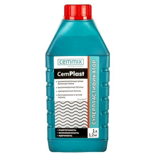 Добавка-пластификатор для бетонных смесей Cemmix CemPlast (1л)