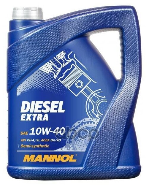 MANNOL 7504-5 Mannol Масло Моторное Полусинтетическое Diesel Extra 10w40 Ch-4/Sl 5л.