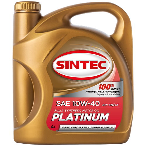 Моторное масло SINTEC PLATINUM SAE 10W-40 API SN/CF Синтетическое 4 л