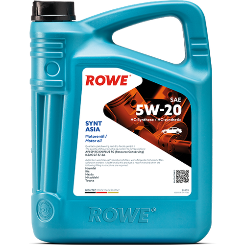 Моторное масло ROWE HIGHTEC SYNT ASIA SAE 5W-20 5л