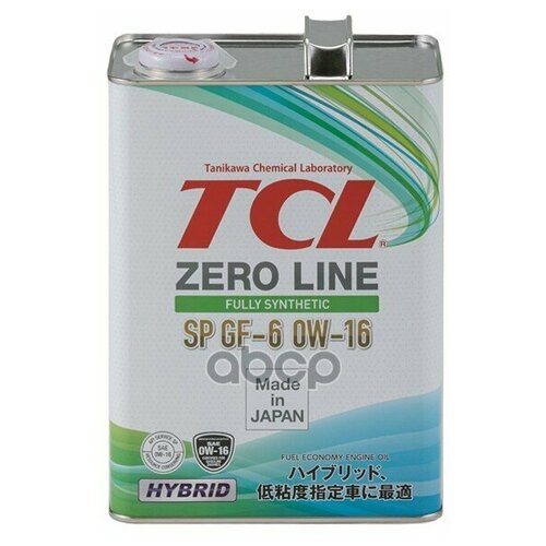 TCL Масло Моторное Tcl Zero Line Fully Synth, Fuel Economy, Sp, Gf-6, 0w16, 4л