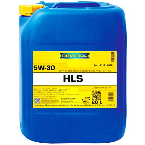 Моторное масло RAVENOL HLS SAE 5W-30 ( 20л) new
