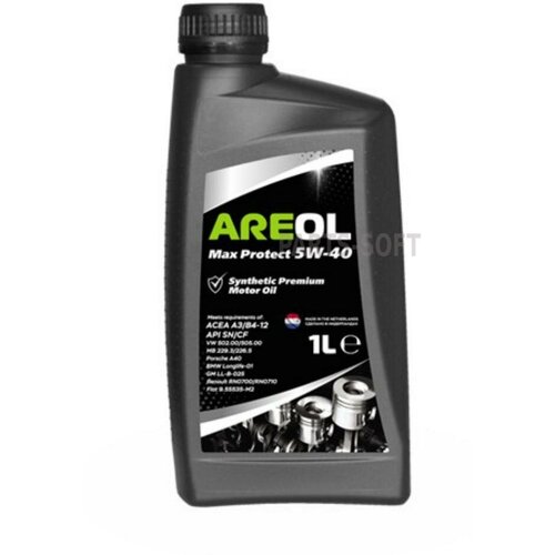 AREOL 5W40AR011 AREOL Max Protect 5W-40 (1L)_масло моторное! синт.\ ACEA A3/B4, API SN/CF, VW 502.00/505.00, MB 229.3