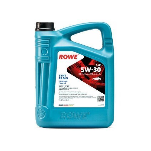 ROWE Масло Моторное 5w-30 Rowe 4л Нс-Синтетика Hightec Synt Rs Dls B4/C3/A3