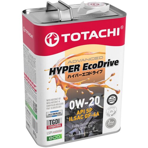 TOTACHI E0104 TOTACHI HYPER EcoDrive Fully Synthetic SP/RC/GF6A 0W-20 (4л.)