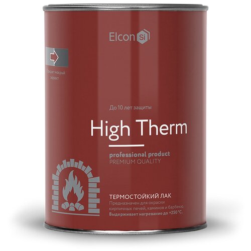 Elcon High Therm, термостойкий лак для печей и каминов, 0,7 кг.