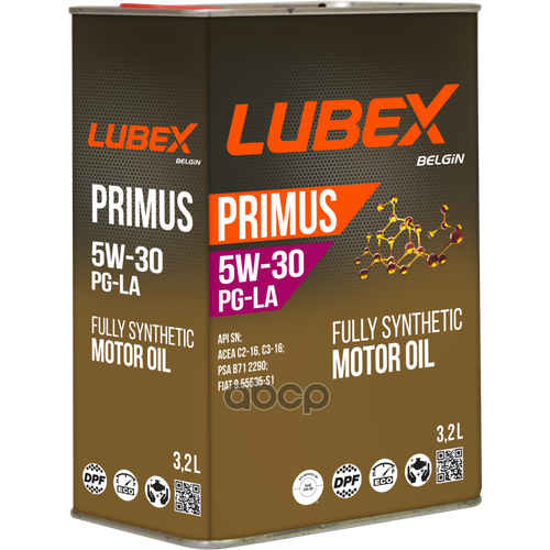 Масло Моторное Primus Pg-La 5W-30 Sn C2/C3 (3,2Л) LUBEX арт. L034-1327-0632