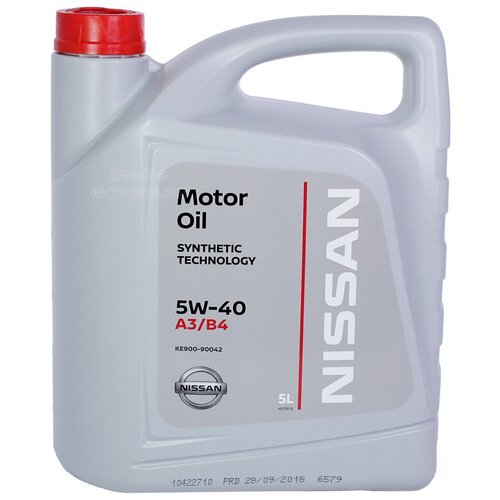 NISSAN Ke90090042r_масло Моторное Nissan 5w40 Motor Oil (5l) (Синт.)! Euapi Sl/Cf Acea A3/B4